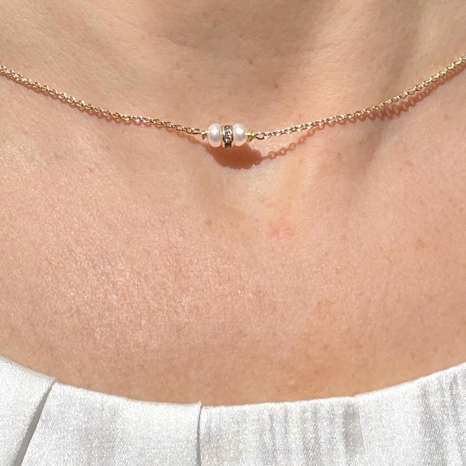 Minimalist Charm Pearl Gold Chain Necklace