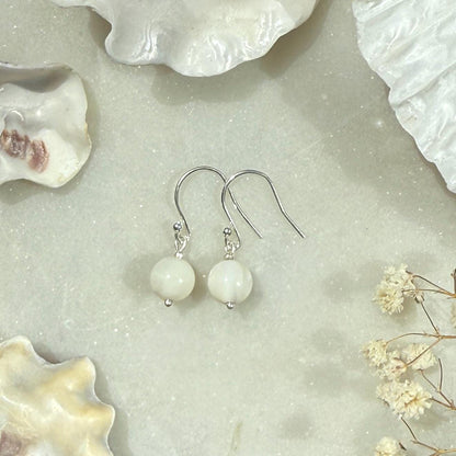 Mother of Pearl Silver Drop Earrings