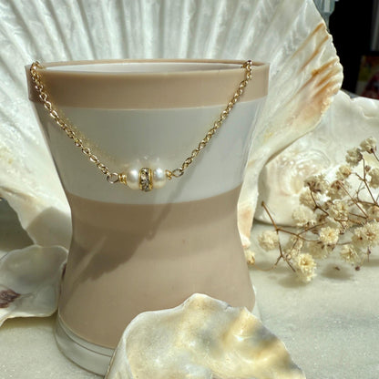 Minimalist Charm Pearl Gold Chain Necklace