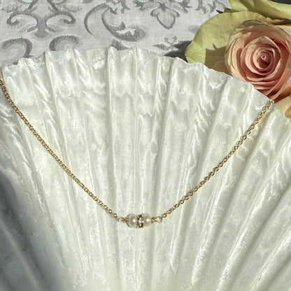 Minimalist Charm Pearl Gold Chain Necklace