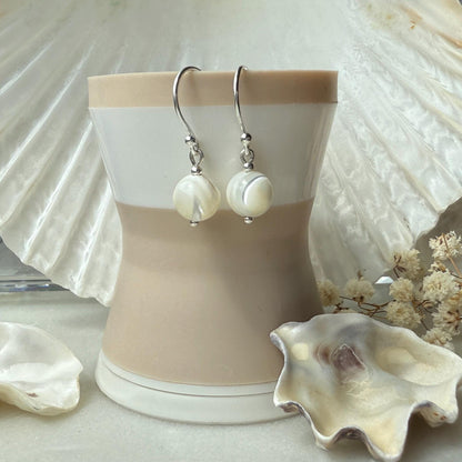 Mother of Pearl Silver Drop Earrings