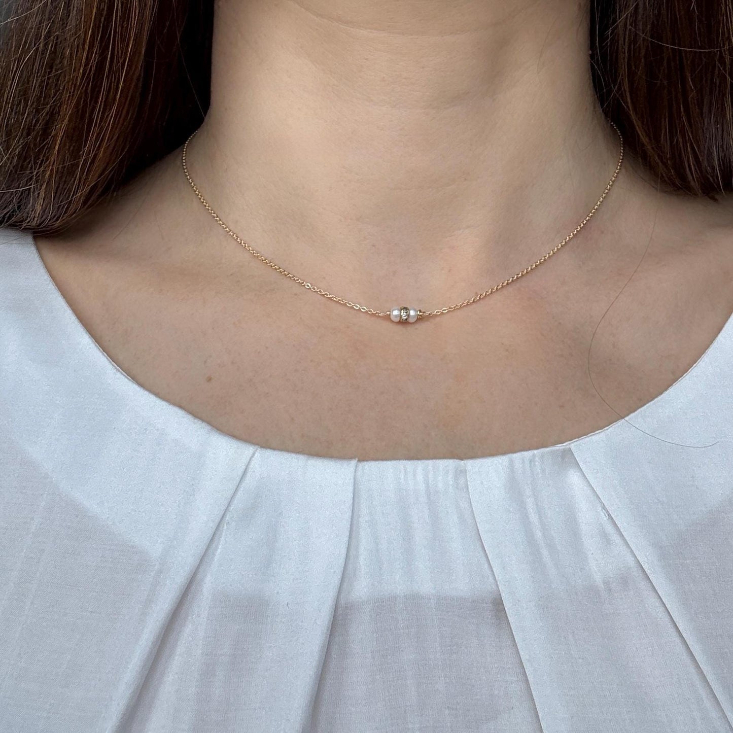 Minimalist Charm Pearl Gold Chain Necklace
