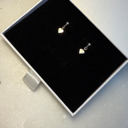 Heart Stud Earrings, Minimalist Delicate Silver Earrings, Gold Earrings