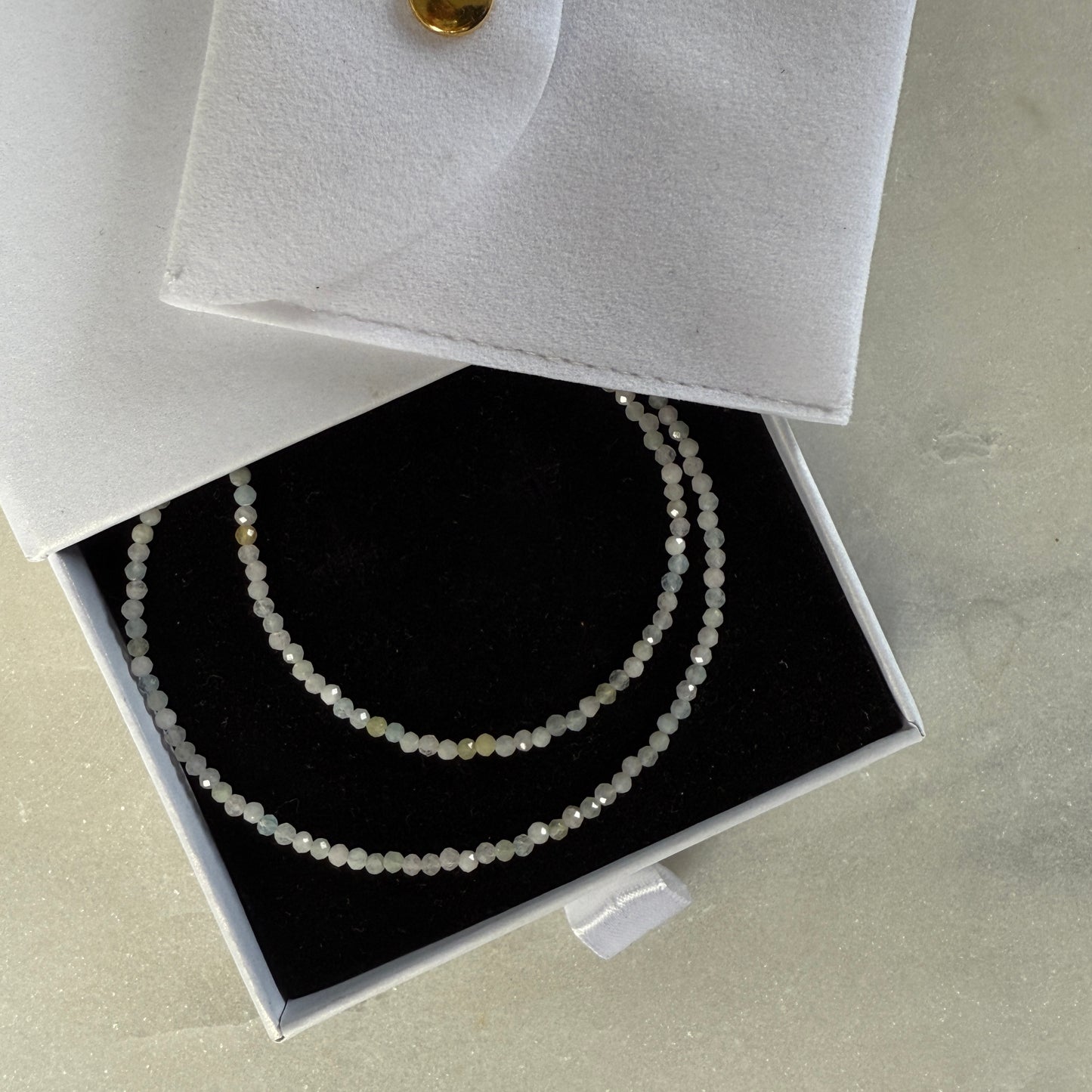 Crystal Morganite Choker Silver Necklace