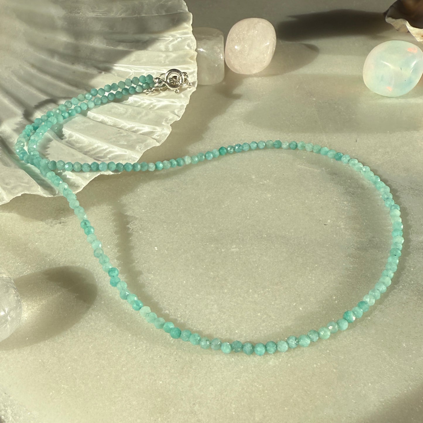 Tiny Amazonite Heart Charm Bracelet