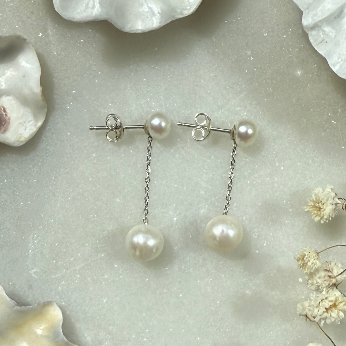 Freshwater Pearl Drop Earrings: Minimalist Bridal Jewelry