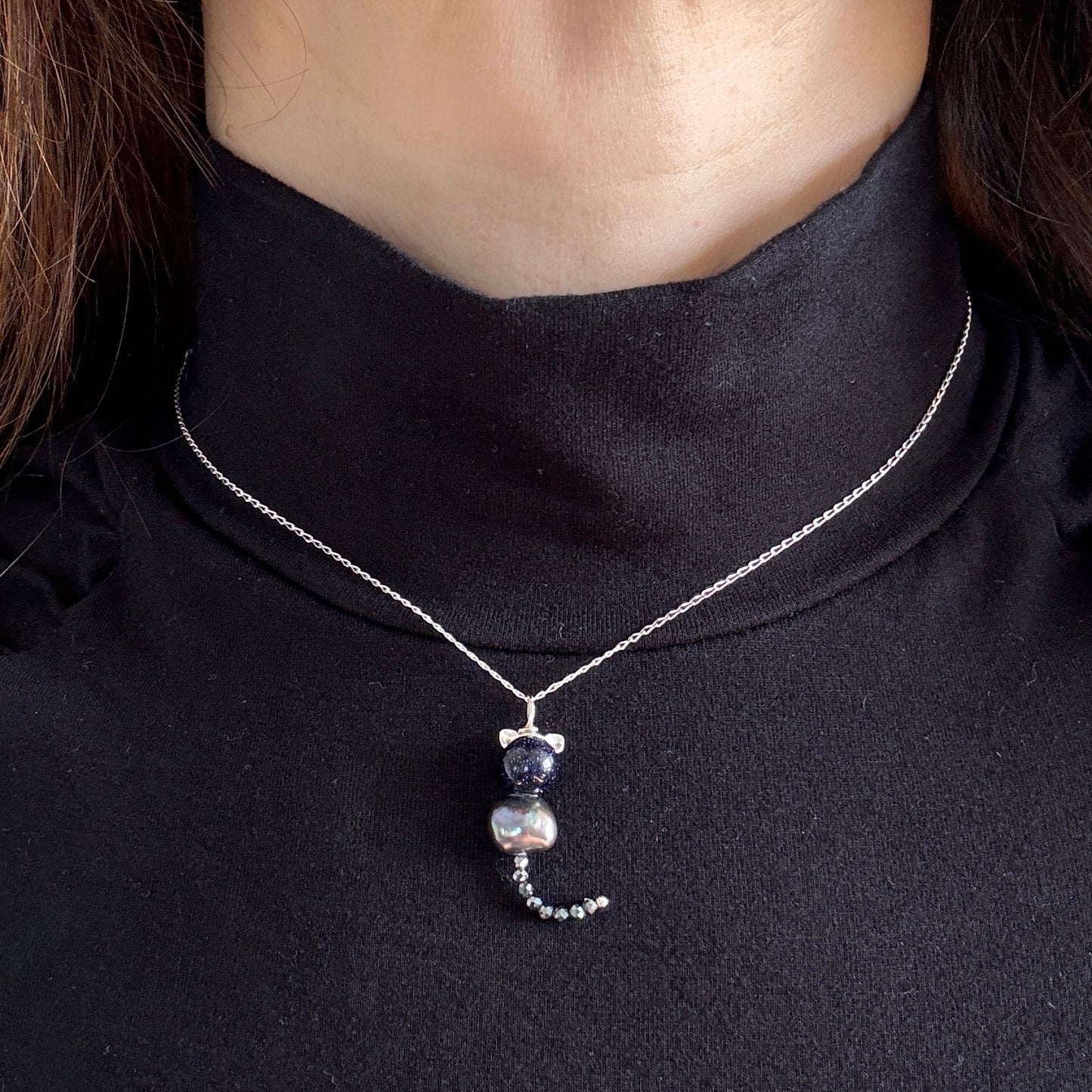 Black Cat Charm Choker Necklace