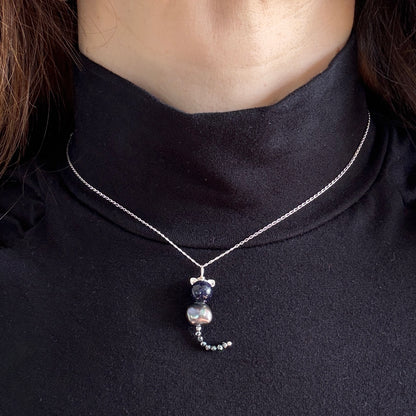 Black Cat Charm Choker Necklace