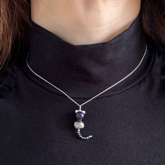 Black Cat Charm Choker Necklace