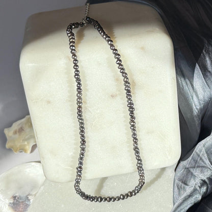 Pearl Necklace Silver Stud Earrings Set