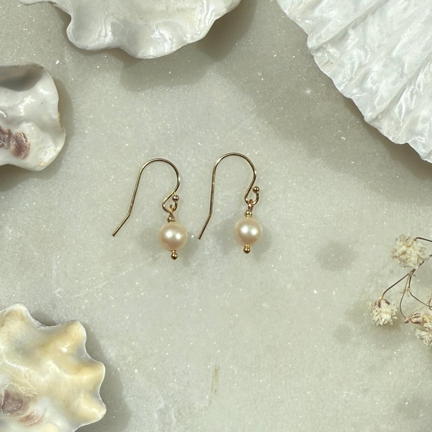 Gold Pearl Drop Earrings, Jewellery Gift for Her