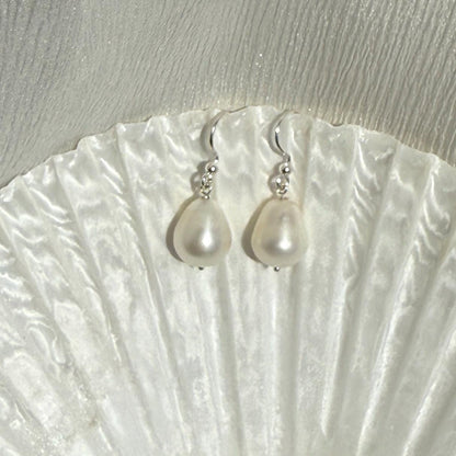 Baroque Pearl Long Drop Silver Earrings