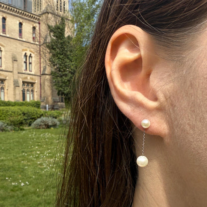 Freshwater Pearl Drop Earrings: Minimalist Bridal Jewelry