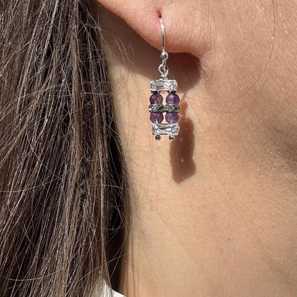 Purple Amethyst Silver Earrings