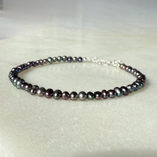 Pearl Bracelet, Sterling Silver Heart Bracelet