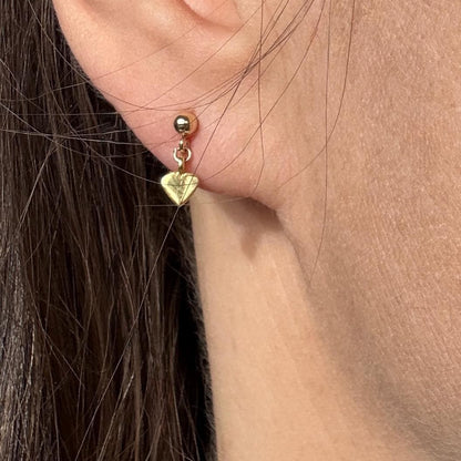 Heart Stud Earrings, Minimalist Delicate Silver Earrings, Gold Earrings