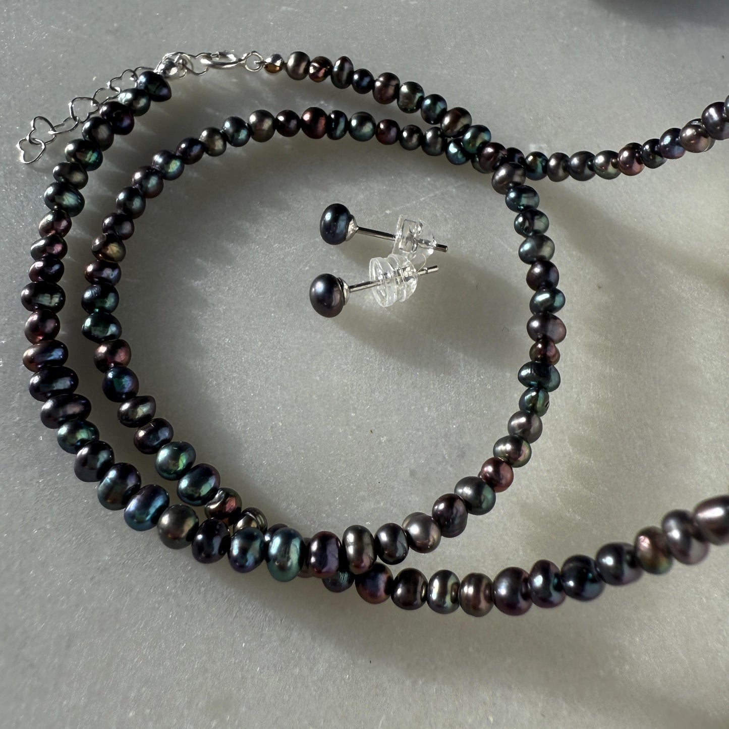 Pearl Stud Earrings, Minimalist Delicate Silver Earrings