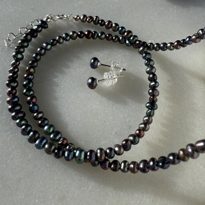 Pearl Stud Earrings, Minimalist Delicate Silver Earrings